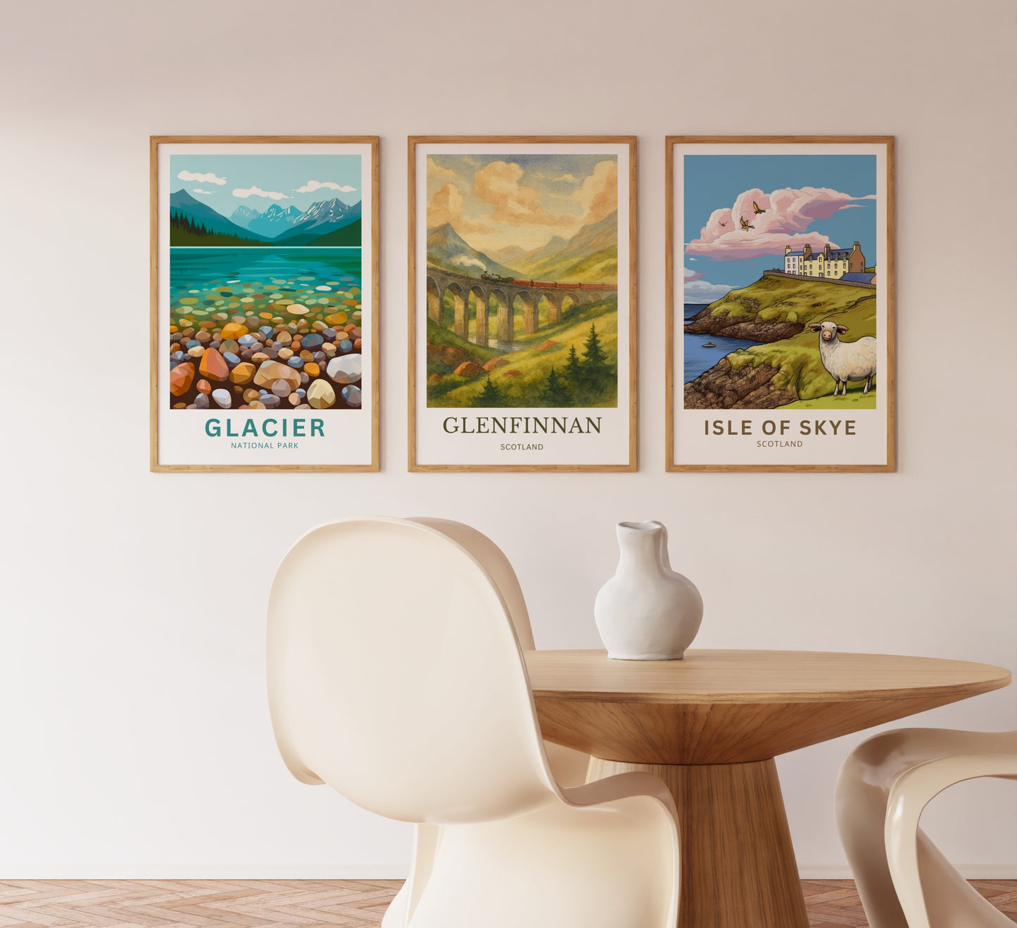 Glenfinnan, Watercolor design poster, Scotland Print, Glenfinnan Wall Art