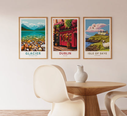 Dublin Travel Poster- Irish Spirit Lives Here