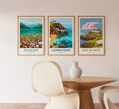 Lizard Point Travel Poster - Cornwall Kynance Cove