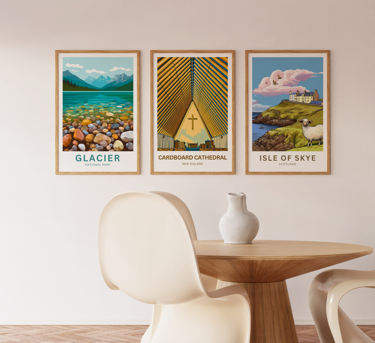 Cardboard Cathedral Travel Poster - Christchurch, New Zealand