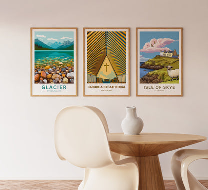 Cardboard Cathedral Travel Poster - Christchurch, New Zealand