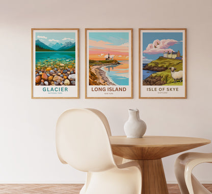 Long Island Travel Poster -  Atlantic Coast Lighthouse