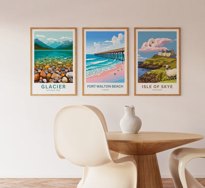 Fort Walton Beach Travel Poster - Coastal Calm & Ocean Charm