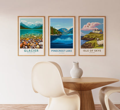 Pinecrest Lake Travel Poster - Alpine Blue Escape