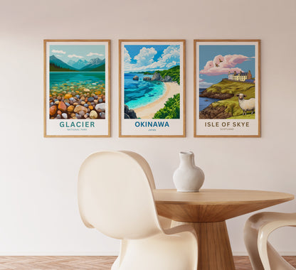 Okinawa Beach Travel Poster  - Ocean Harmony