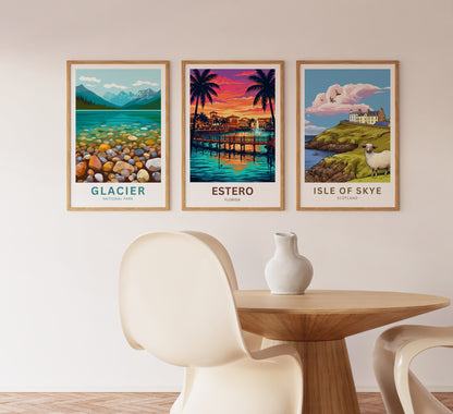 Estero Travel Poster - Florida Paradise at Dusk