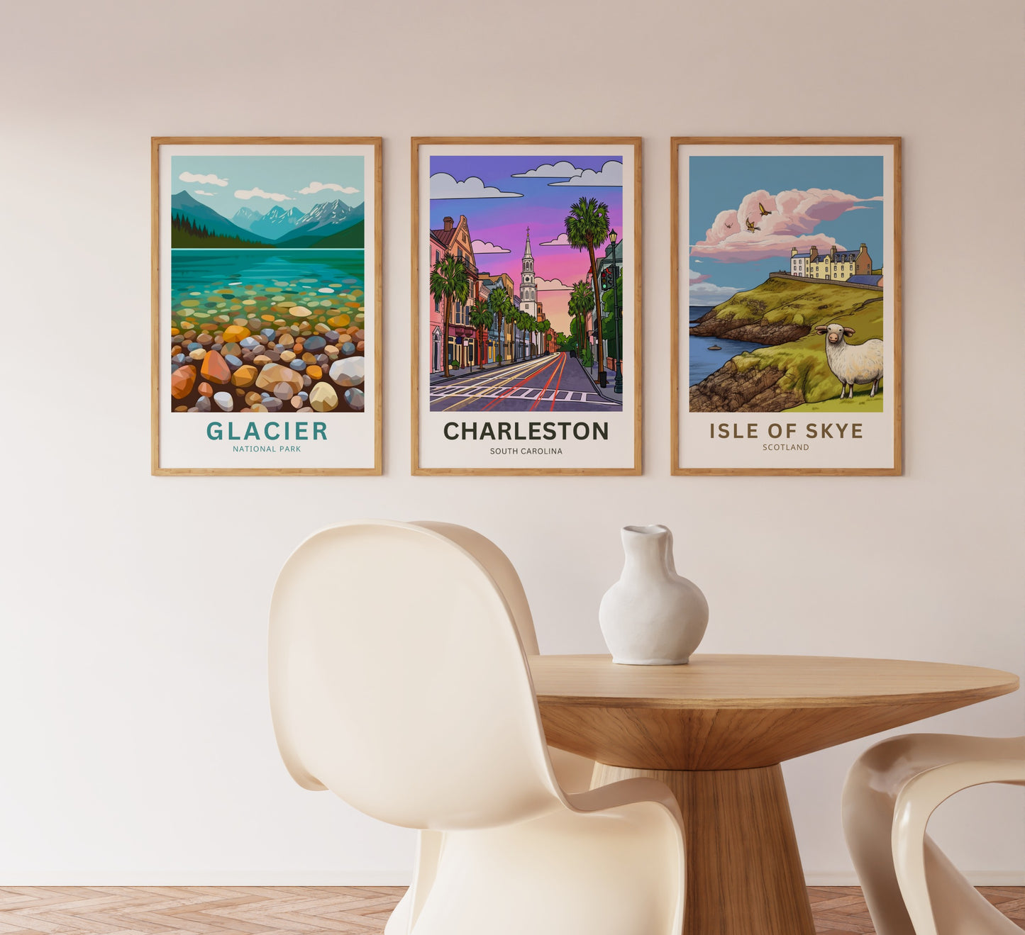 Charleston Historic District Travel Poster - Garden Streets