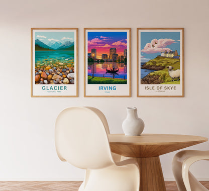 Las Colinas Irving, Texas Travel Poster - Captivating Evening Venetian