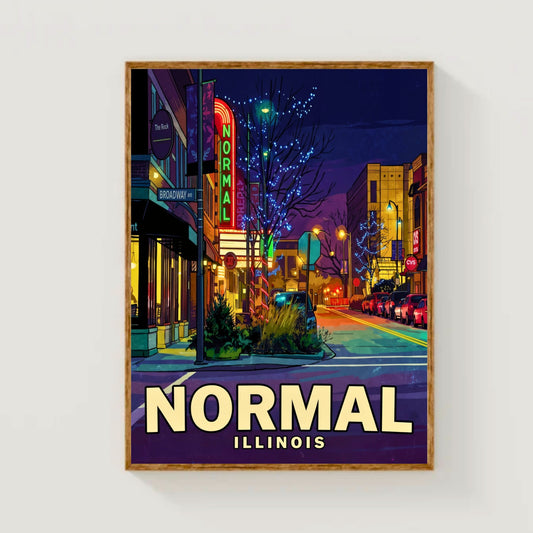 Normal, Illinois Vintage Travel Poster