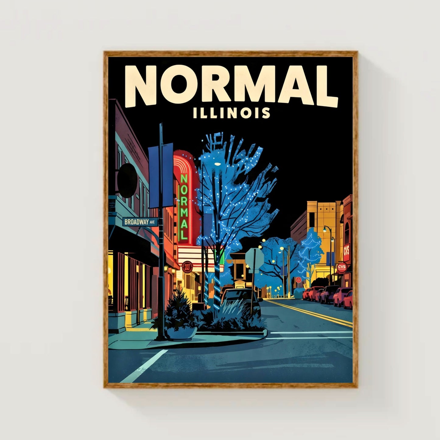 Normal, Illinois Vintage Travel Poster - After Dark