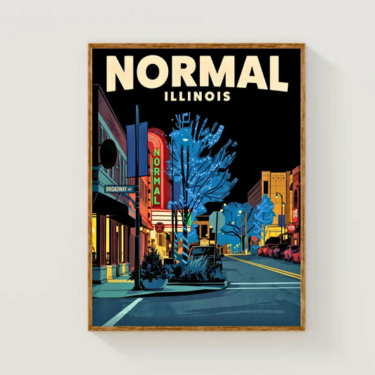 Normal, Illinois Vintage Travel Poster - After Dark