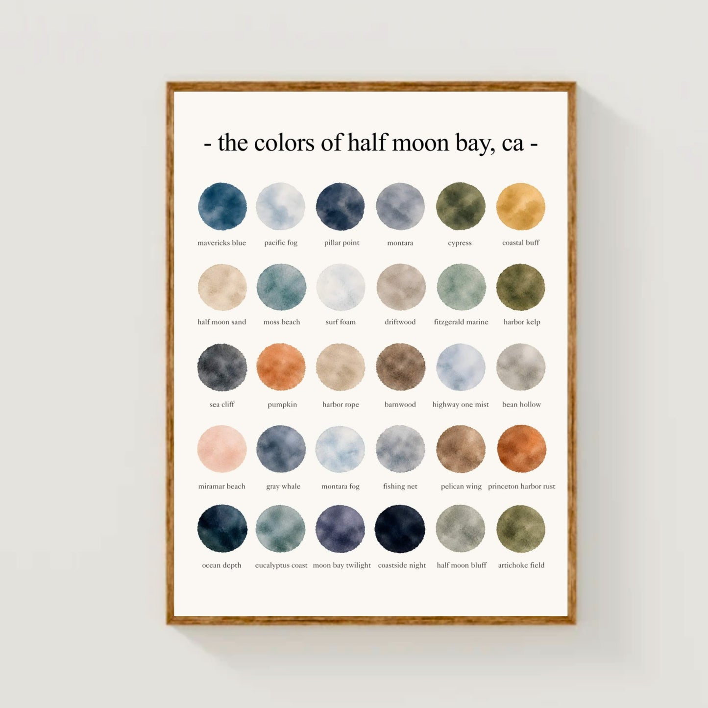 The Colors of  Half Moon Bay, CA  - Watercolor Print