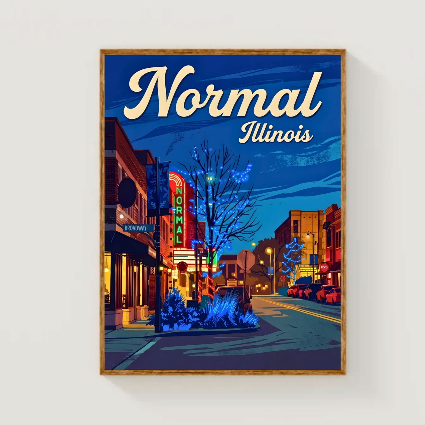 Normal, Illinois Vintage Travel Poster - Central Nights