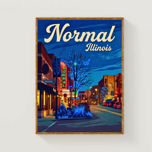 Normal, Illinois Vintage Travel Poster - Central Nights