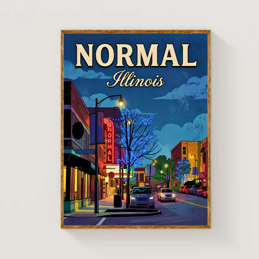 Normal, Illinois Vintage Travel Poster - Midnight in Uptown