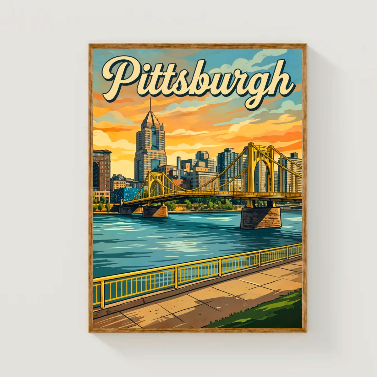 Pittsburgh Vintage Travel Poster