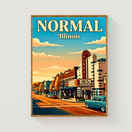 Normal, Illinois Vintage Travel Poster - Captivating Street View