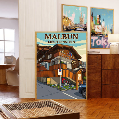 Malbun Vintage Travel Poster - Staycation