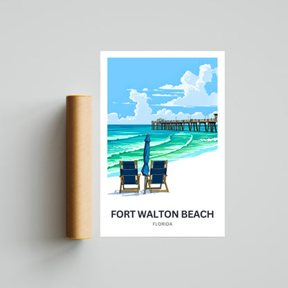 Fort Walton Beach Travel Poster - Beach Therapy