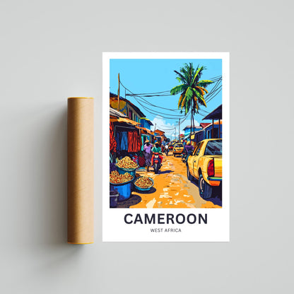 Cameroon Travel Poster - Local Street View