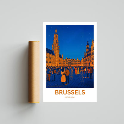 Brussels Travel Poster - Belgium