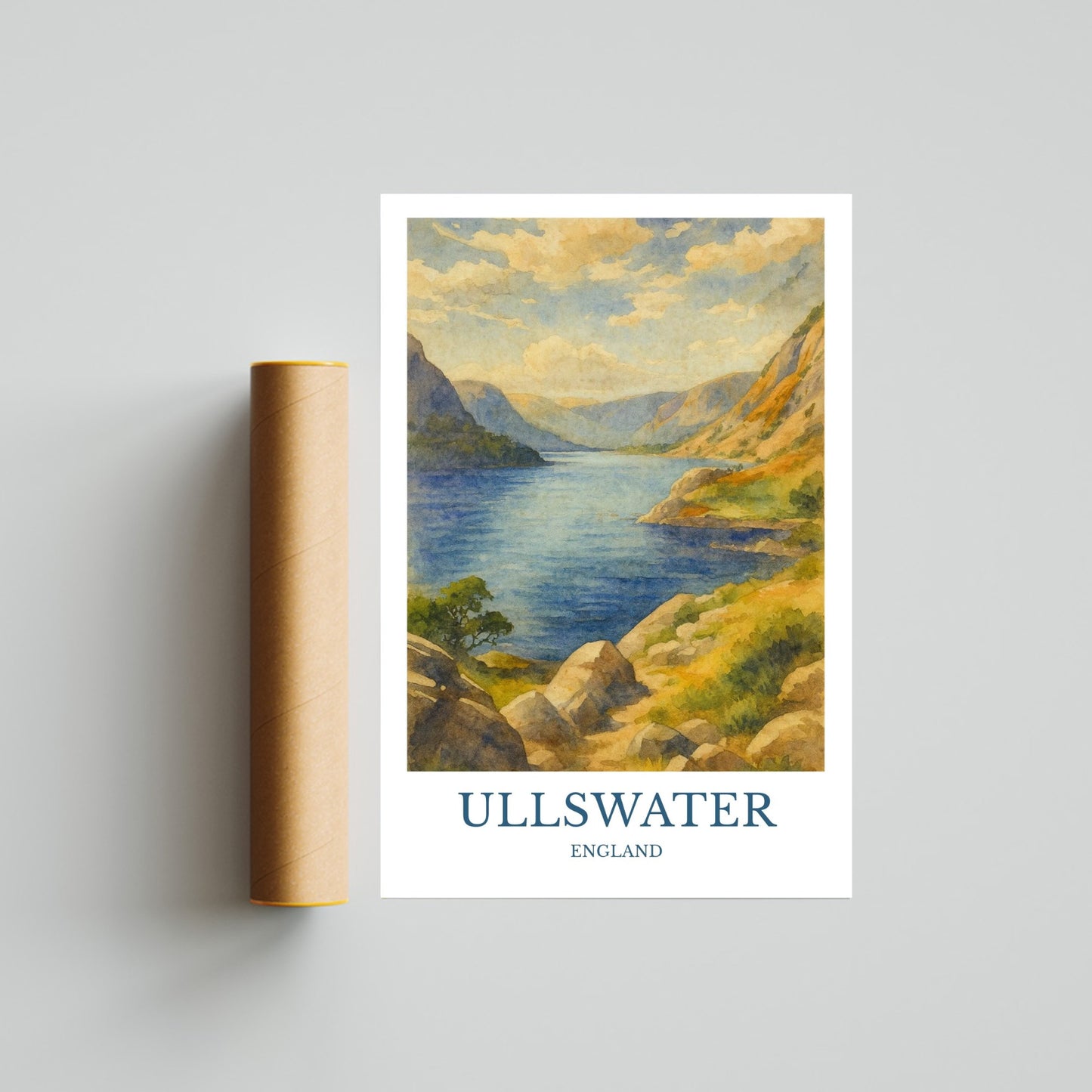 Ullswater, Watercolor design poster, Lake District Print, Ullswater Wall Art