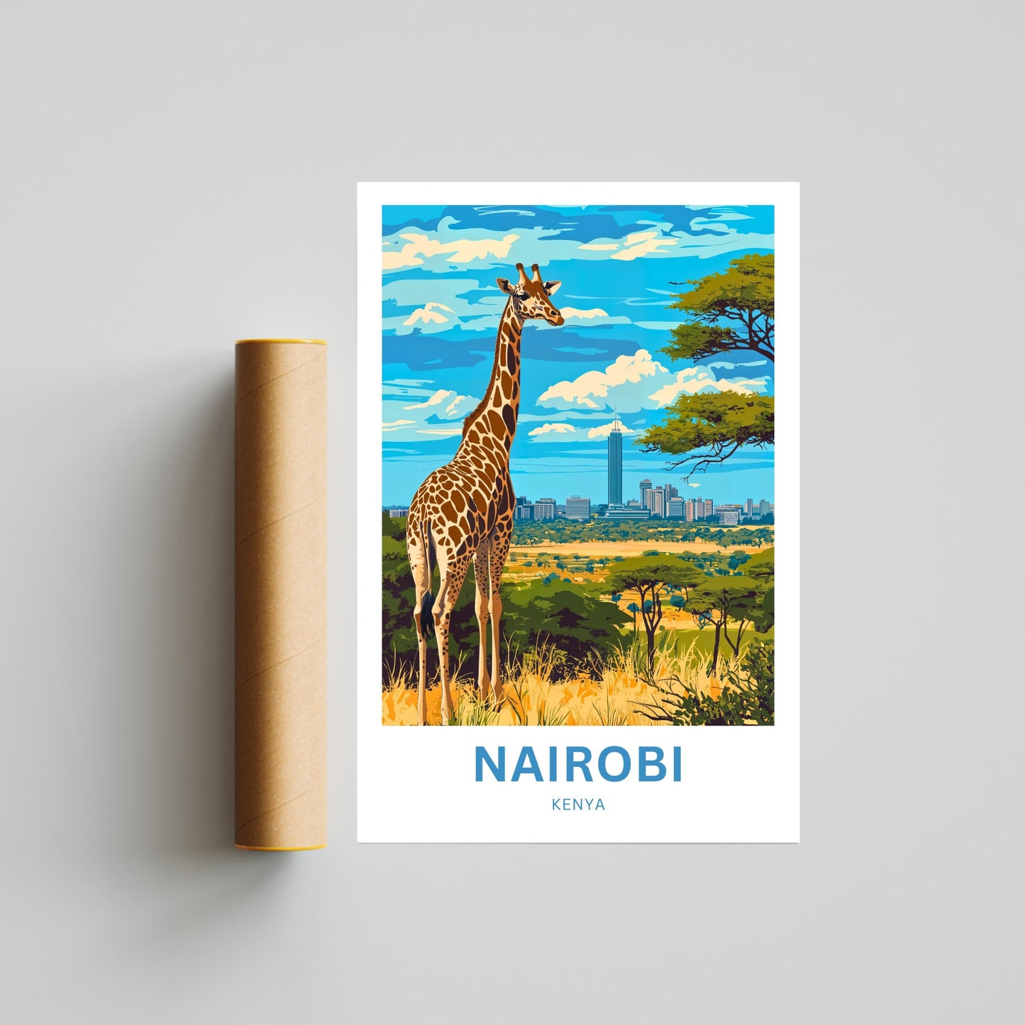 Nairobi Travel Poster - Where Wildlife Meets the Skyline