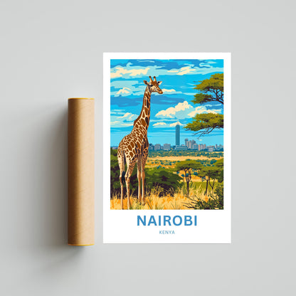 Nairobi Travel Poster - Where Wildlife Meets the Skyline