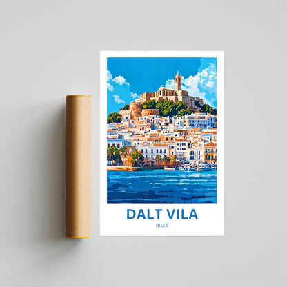Dalt Vila Travel Poster - The Iconic Fortress of Ibiza