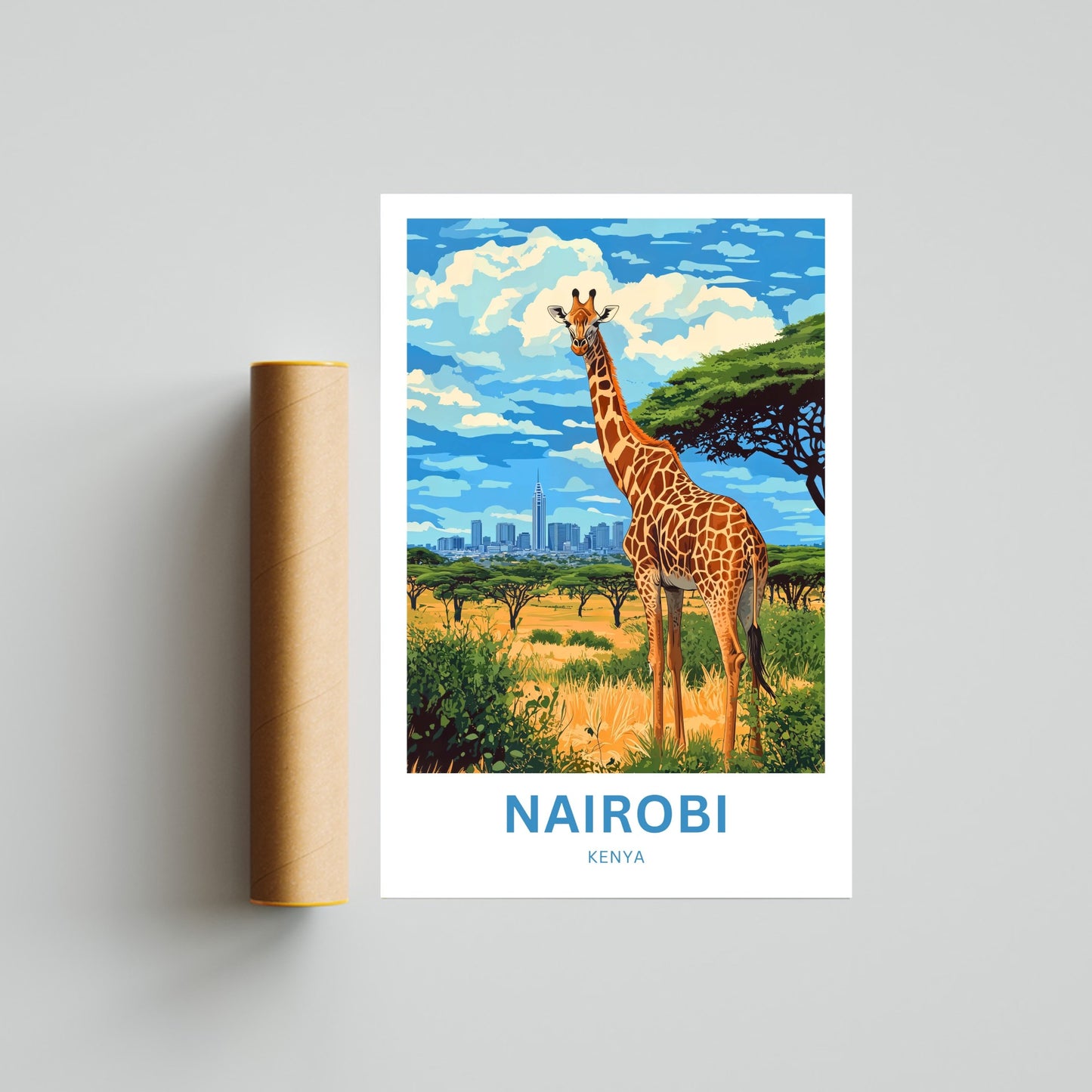 Nairobi Travel Poster - Captivating Kenya City Skyline View