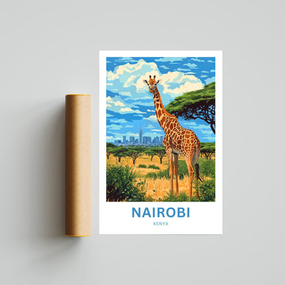 Nairobi Travel Poster - Captivating Kenya City Skyline View
