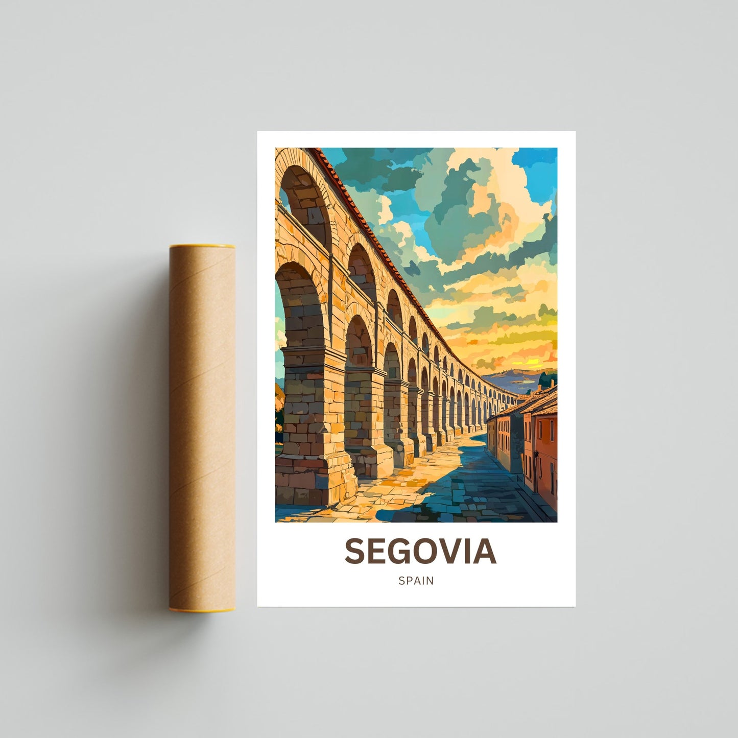 Segovia Travel Poster - Home of the Aqueduct