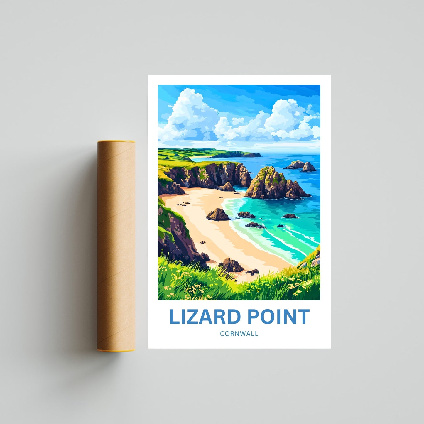 Lizard Point Travel Poster - Cornwall