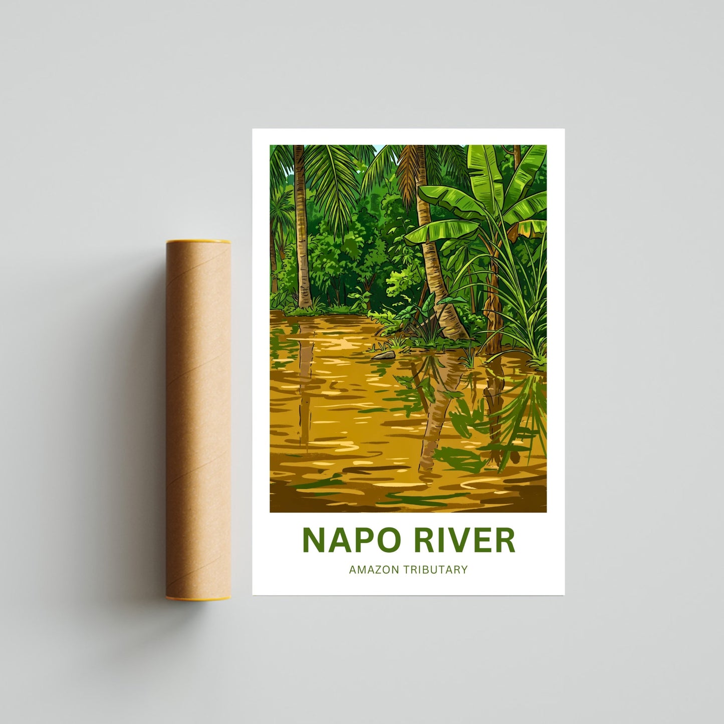 Napo River Travel Poster - Captivating Water Calmness