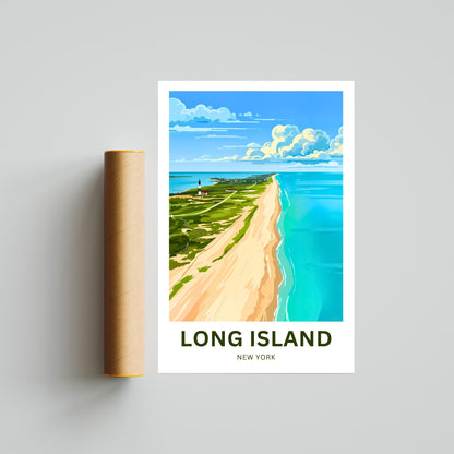Long Island Travel Poster -  Aerial  View