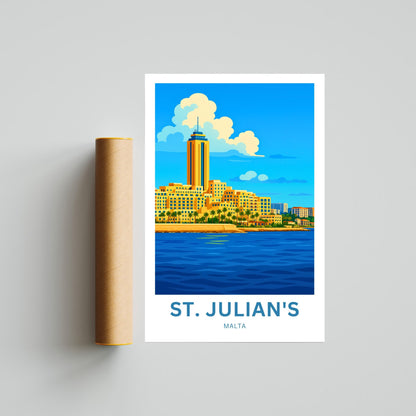 St. Julian’s Travel Poster- Portomaso Views