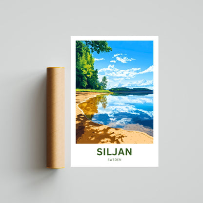 Lake Siljan Travel Poster - Sweden Nature's Nordic Jewel