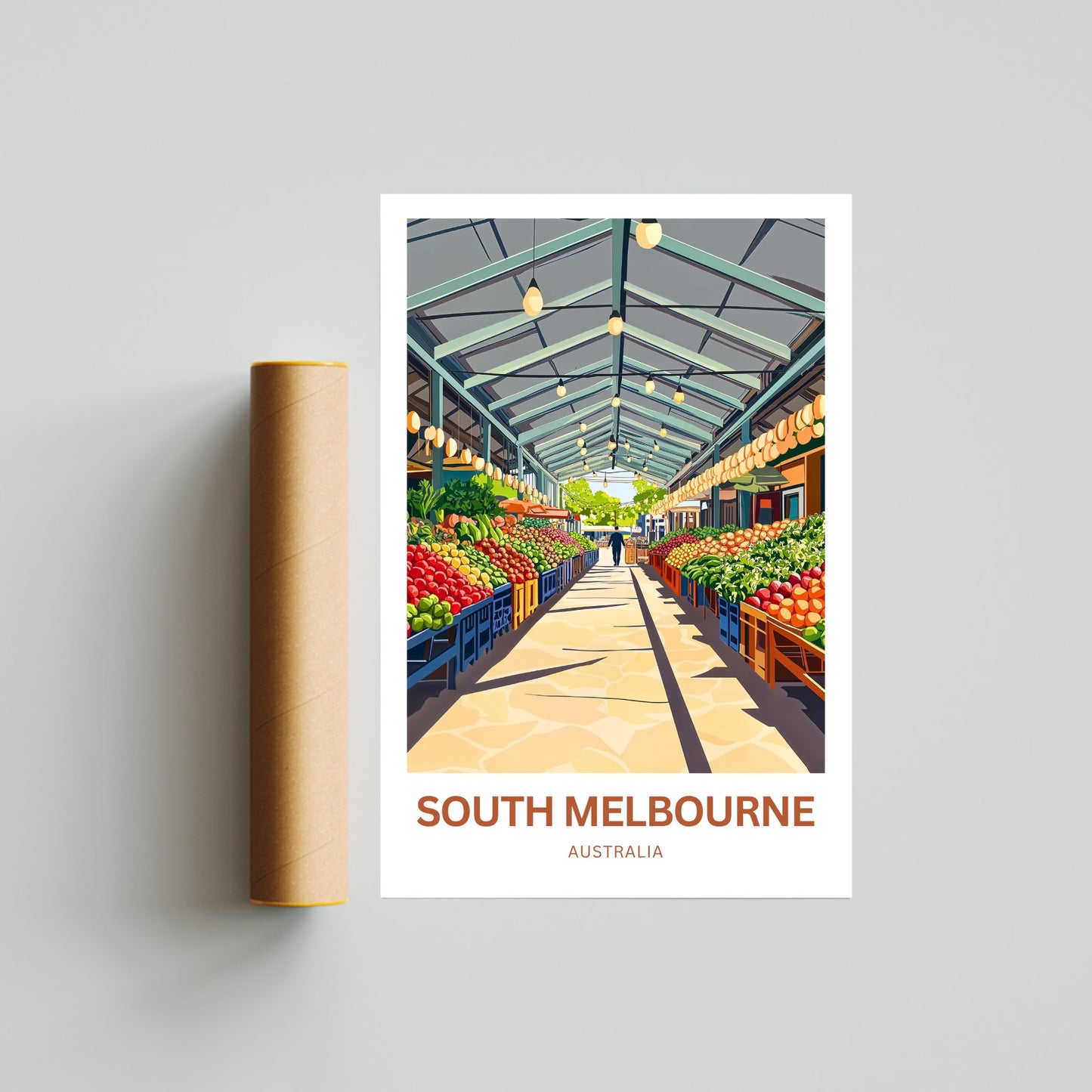 South Melbourne Market Travel Poster  - Where Community Meets Flavor