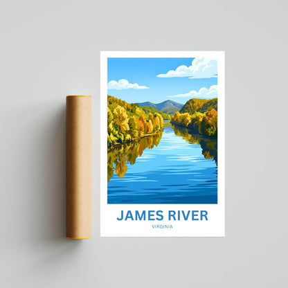 James River Travel Poster - Relaxing Waters