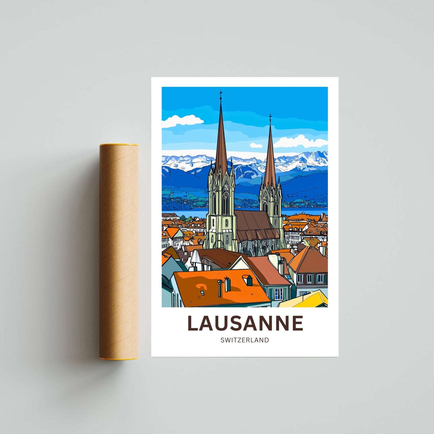 Lausanne Travel Poster- City of Culture & Charm