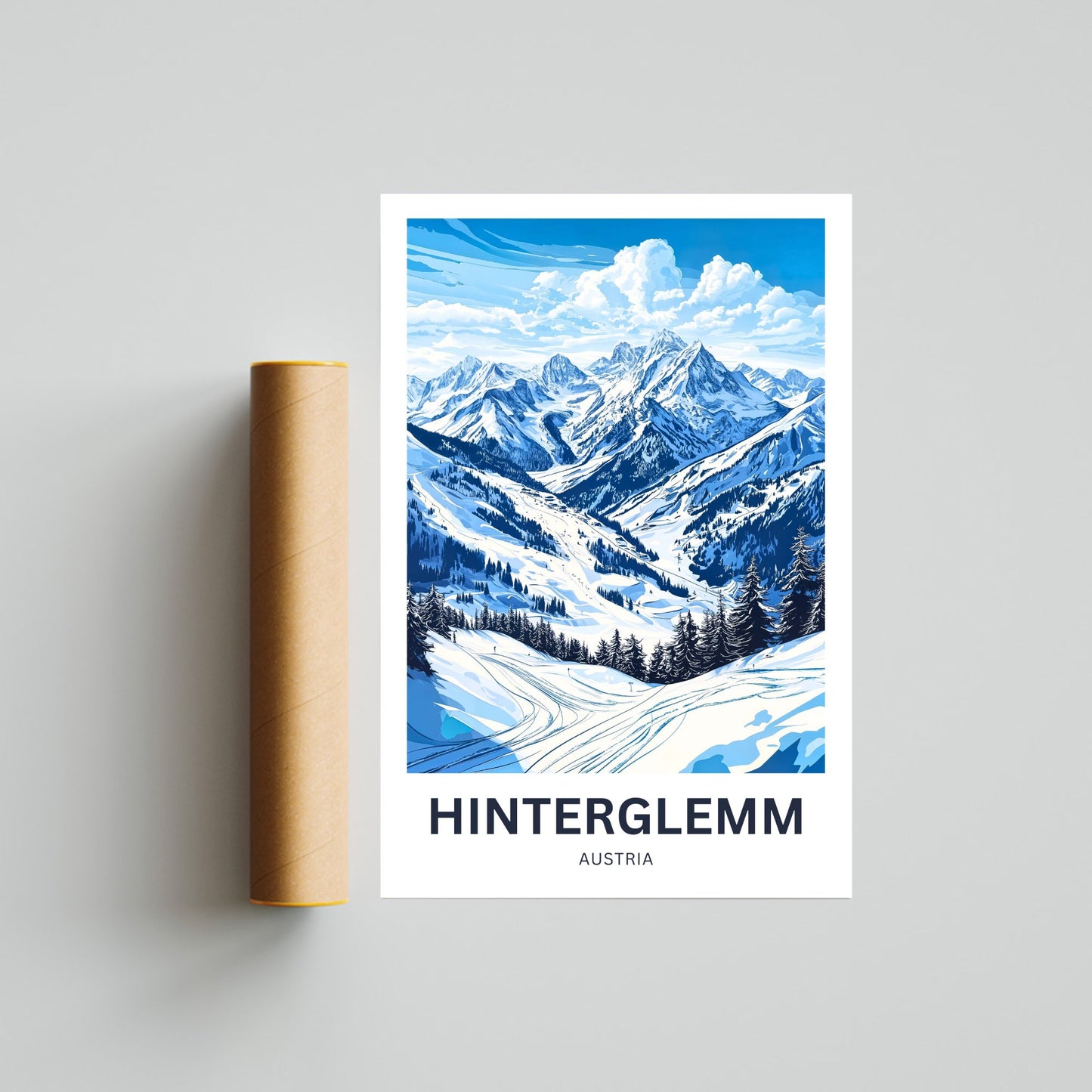 Hinterglemm Travel Poster - Austrian Hinterglemm Winter Wonderland