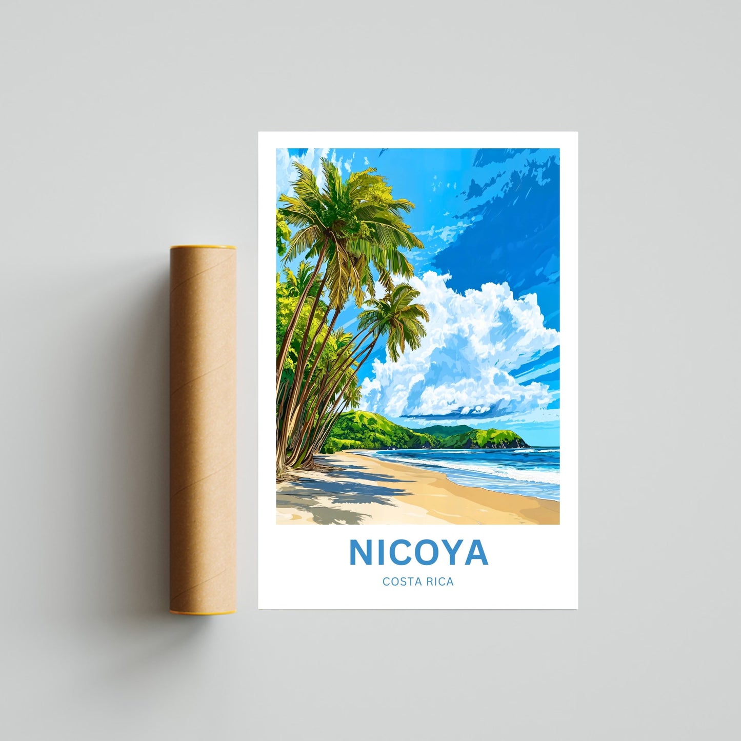 Nicoya Peninsula Travel Poster  - Costa Rica Breathtaking Beach