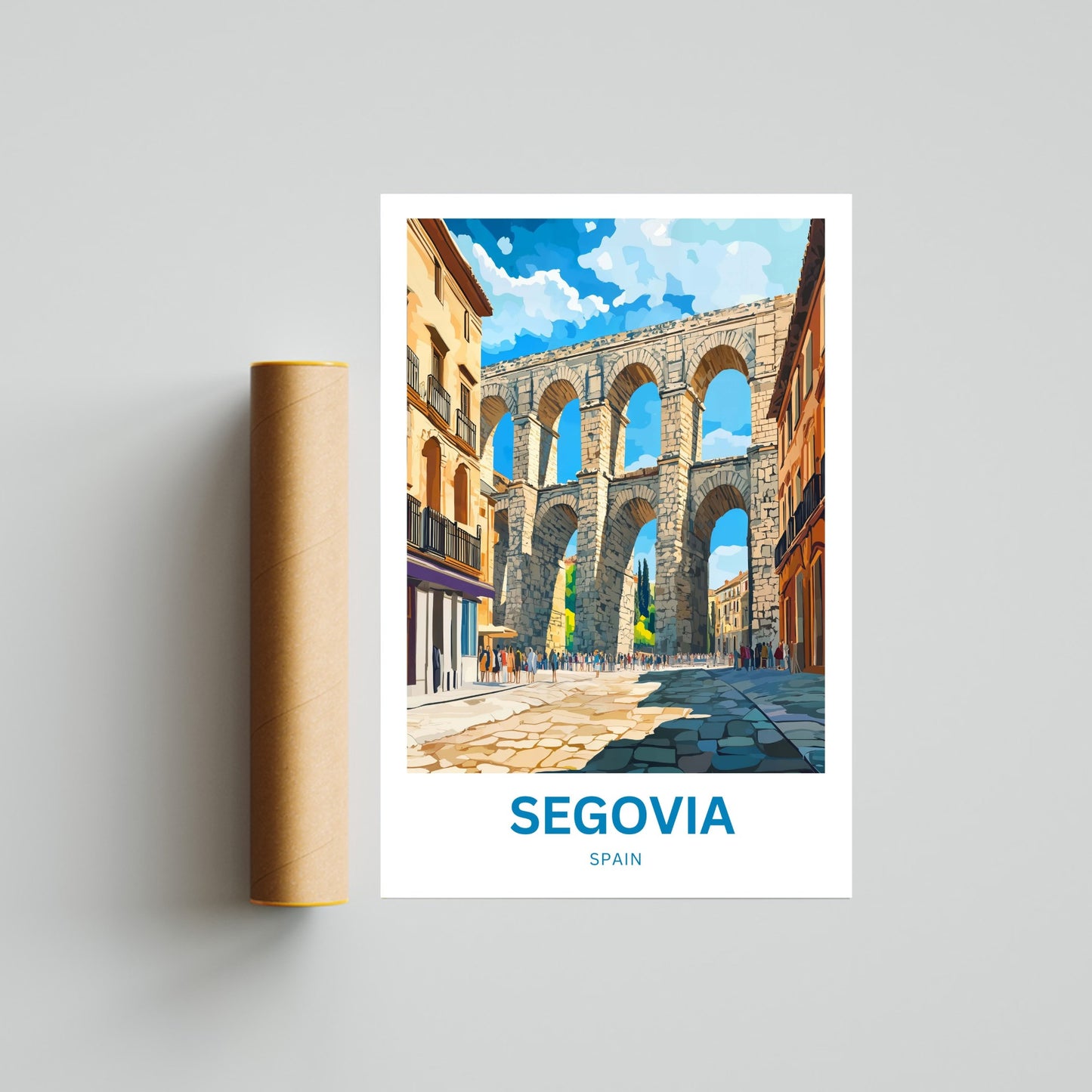 Segovia Travel Poster - Architectural Icons and Ancient Streets