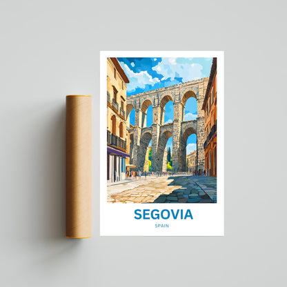 Segovia Travel Poster - Architectural Icons and Ancient Streets