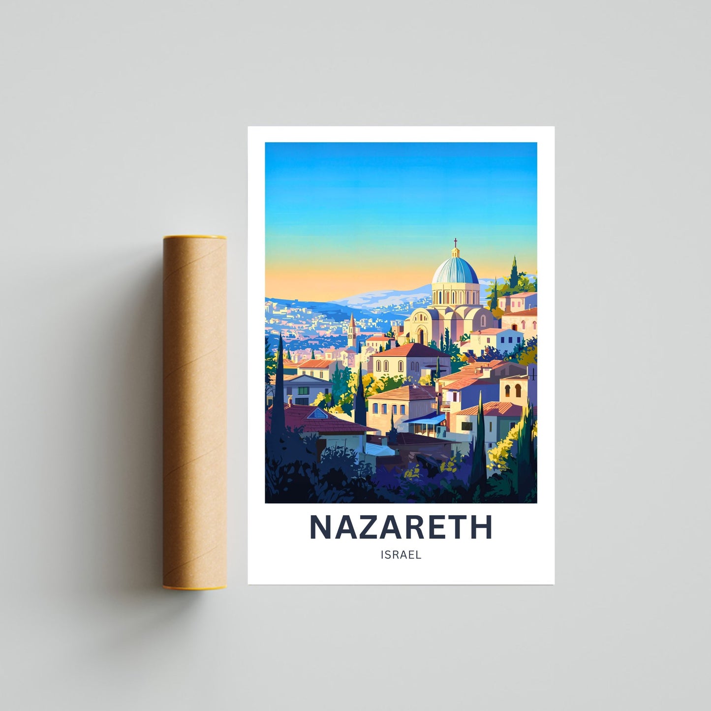 Nazareth Travel Poster - Israel Biblical Historical Site