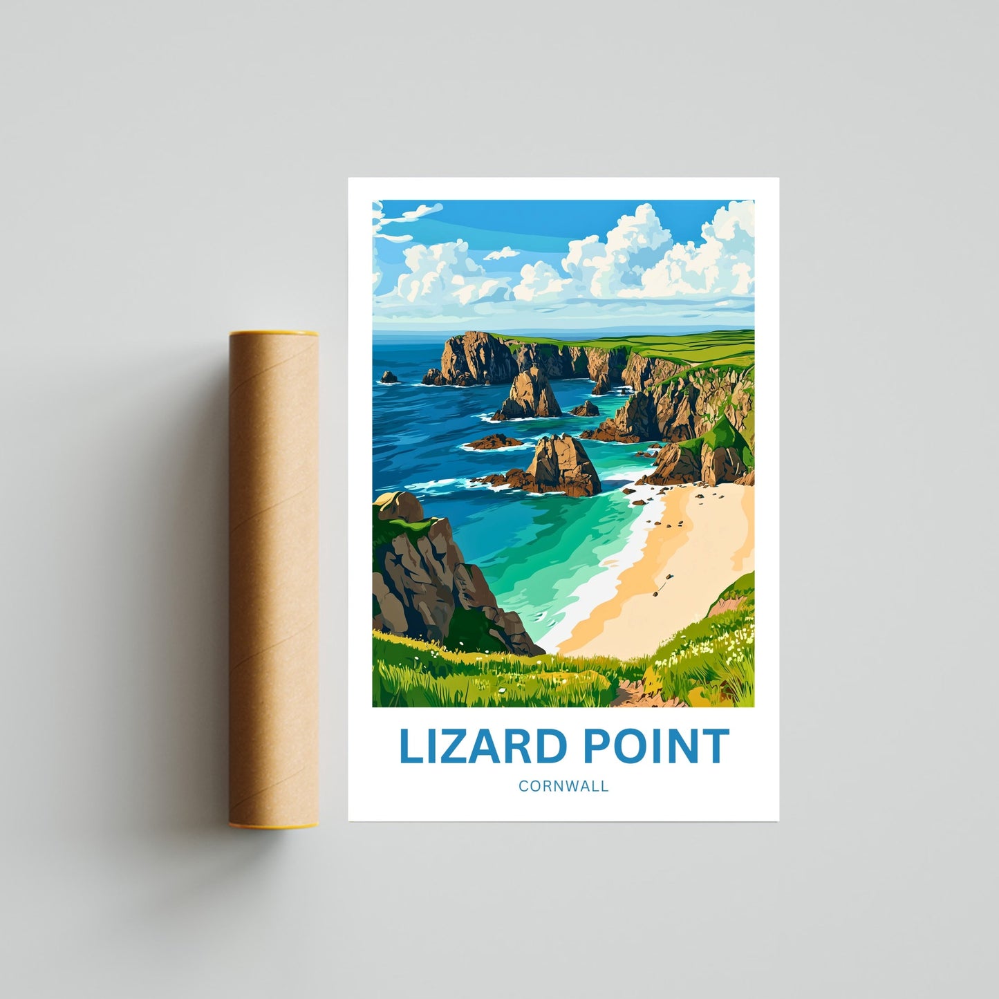 Lizard Point Travel Poster - Rugged Cliffs