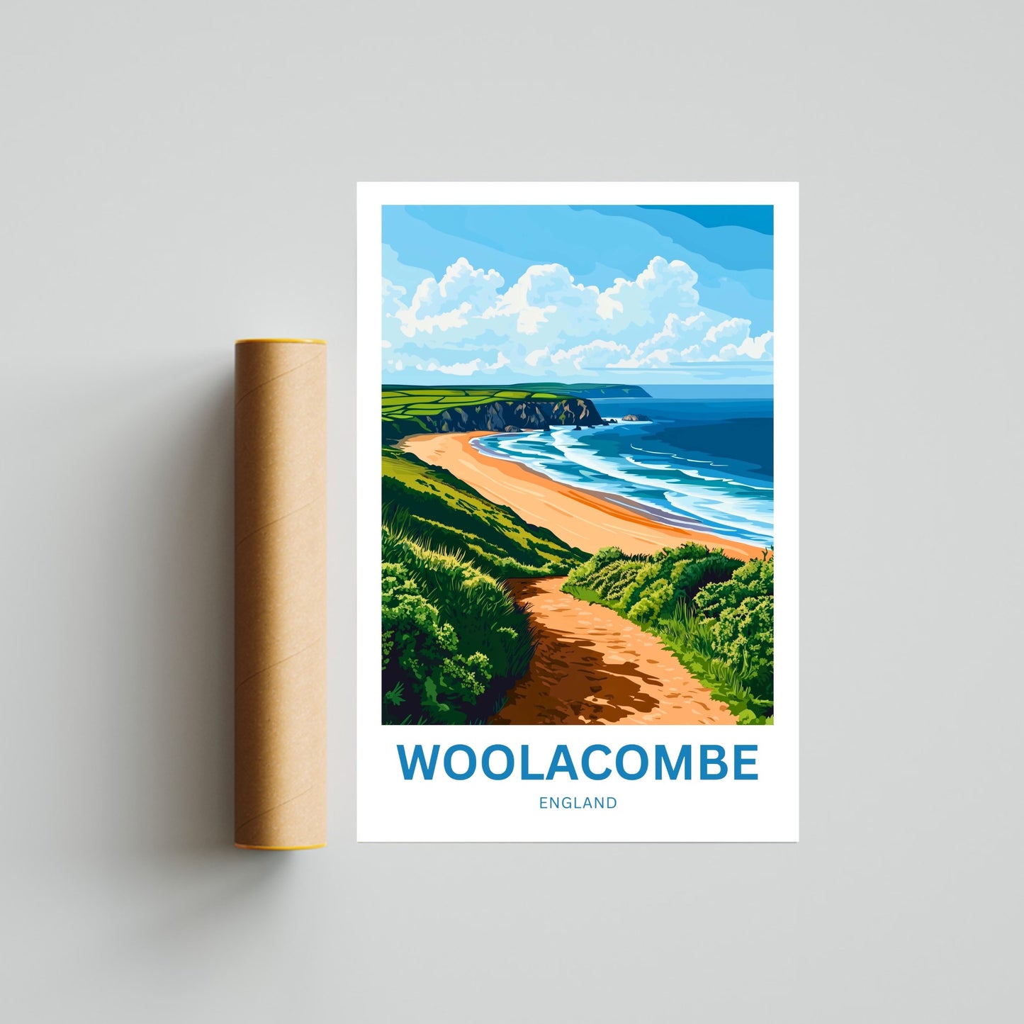 Woolacombe Travel Poster - Captivating Endless Horizons