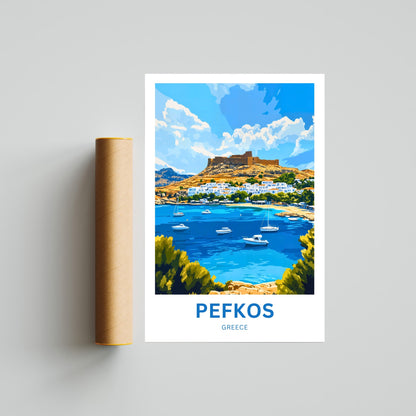 Pefkos Travel Poster - Island Charm