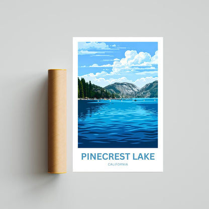 Pinecrest Lake Travel Poster - California Wilderness Calm