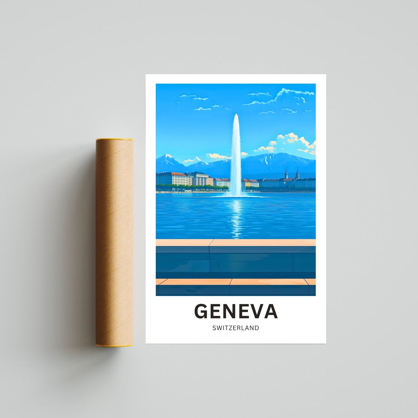 Geneva Travel Poster - Lake Geneva’s Shimmering Jewel